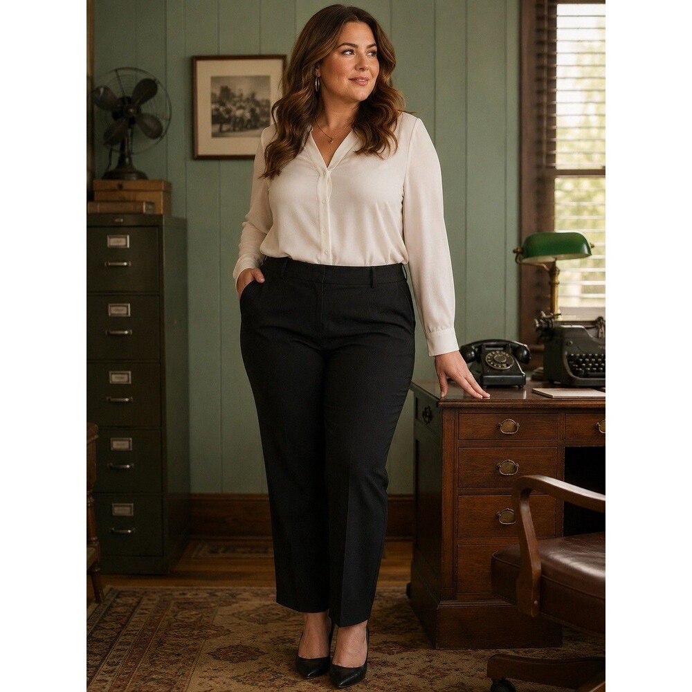 Lane Bryant The Allie Black Career Pants Size 20R Stretch Straight Leg Work